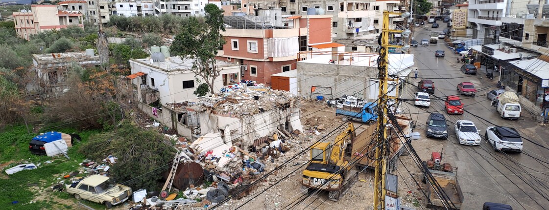 Ein zerstörter Stadtteil im Libanon