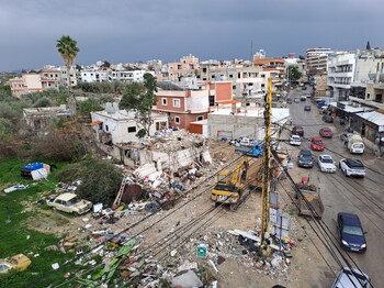 Ein zerstörter Stadtteil im Libanon