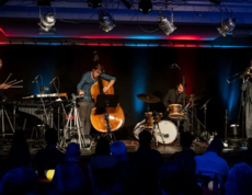 Musiker spielen auf einer Bühne