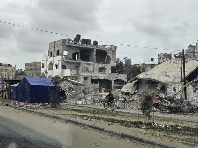 Zerbombte Häuser in Gaza